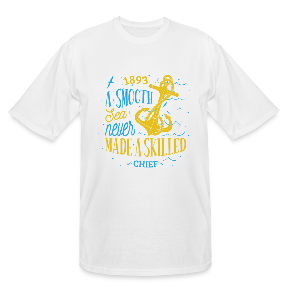 Smooth Sea Skilled Chief Men's Tall T-Shirt - white